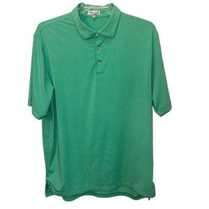 Men's Peter Millar Summer Comfort Green‎ Polo Shirt Size XL